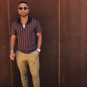 Vintage Vibe - Striped Pullover with Zippered Chest